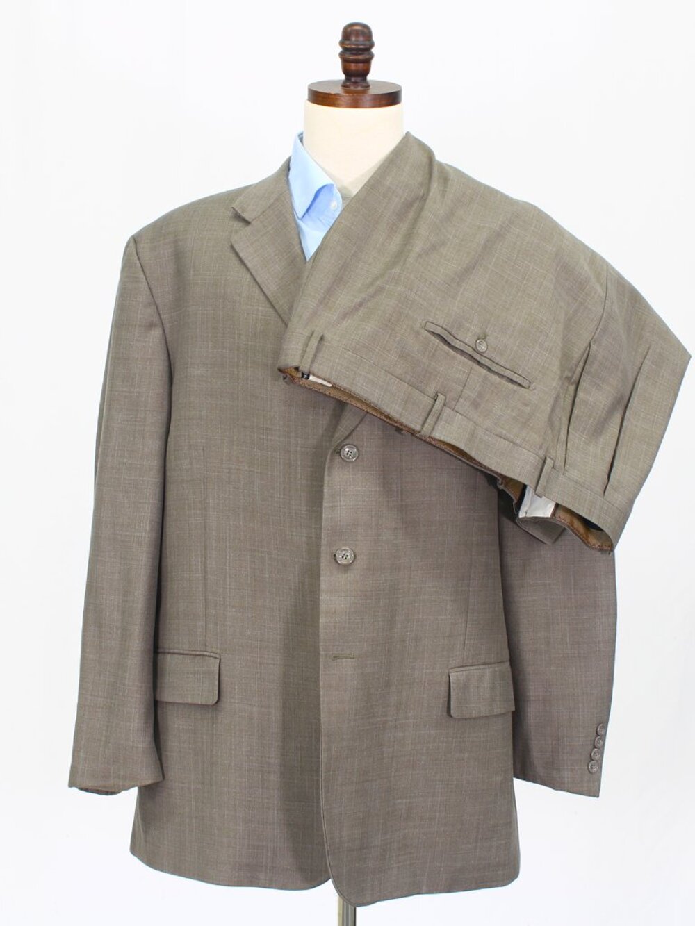 Lineage 54R 50x30 Beige Full Suit 3-Button Check R903